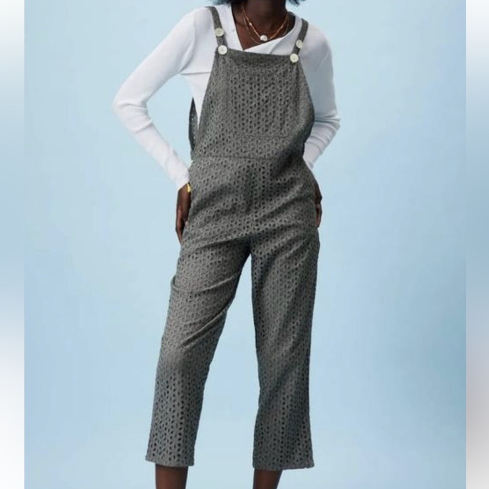 Zara Gray Textured Jumpsuit